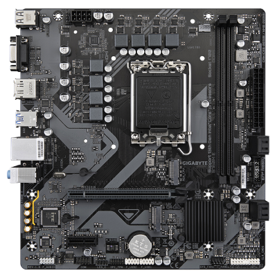 GIGABYTE B760M E Placa base - Compatible con procesadores Intel Core 14ª generación, VRM de 6+1+1 fases, hasta 7200 MHz DDR5 (O