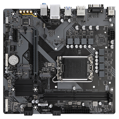 GIGABYTE B760M E Placa base - Compatible con procesadores Intel Core 14ª generación, VRM de 6+1+1 fases, hasta 7200 MHz DDR5 (O