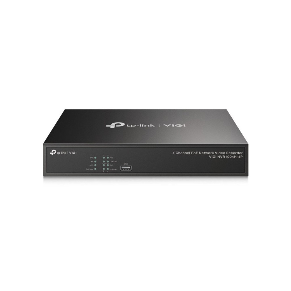 TP-Link VIGI NVR1004H-4P Grabadore de vídeo en red (NVR) Negro