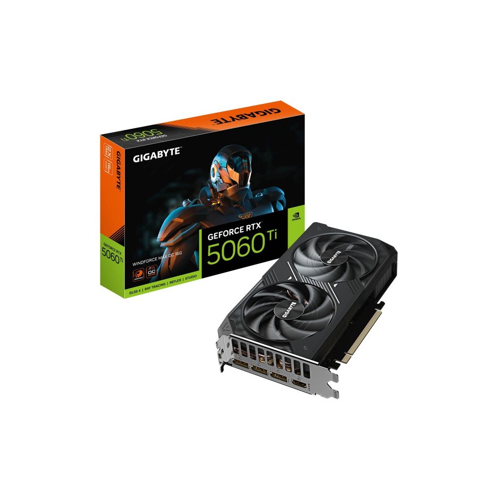GIGABYTE GeForce RTX 5060 Ti WINDFORCE MAX OC 16G Tarjeta Gráfica – 16 GB GDDR7, 128 bits, PCI-E 5.0, 2587 MHz Frecuencia del n
