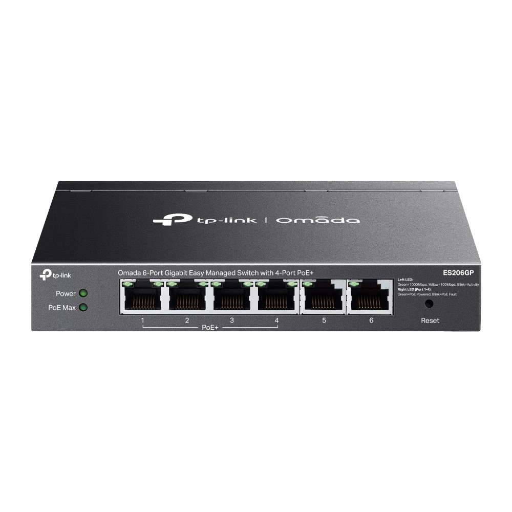 TP-Link Omada ES206GP switch Gestionado Gigabit Ethernet (101001000) Energía sobre Ethernet (PoE) Negro
