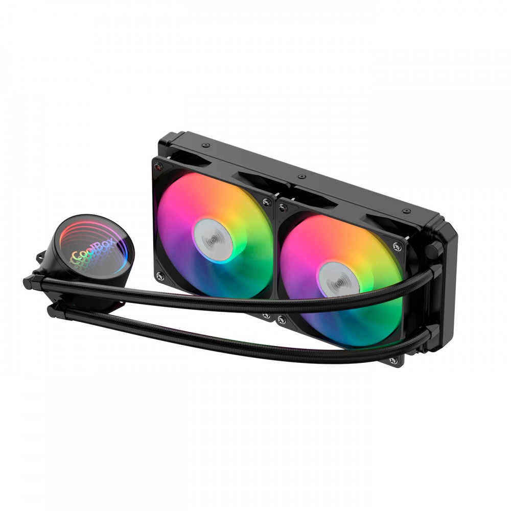 CoolBox Infinite Liquid 240 ARGB Procesador Sistema de refrigeración líquida todo en uno 12 cm Negro 1 pieza(s)