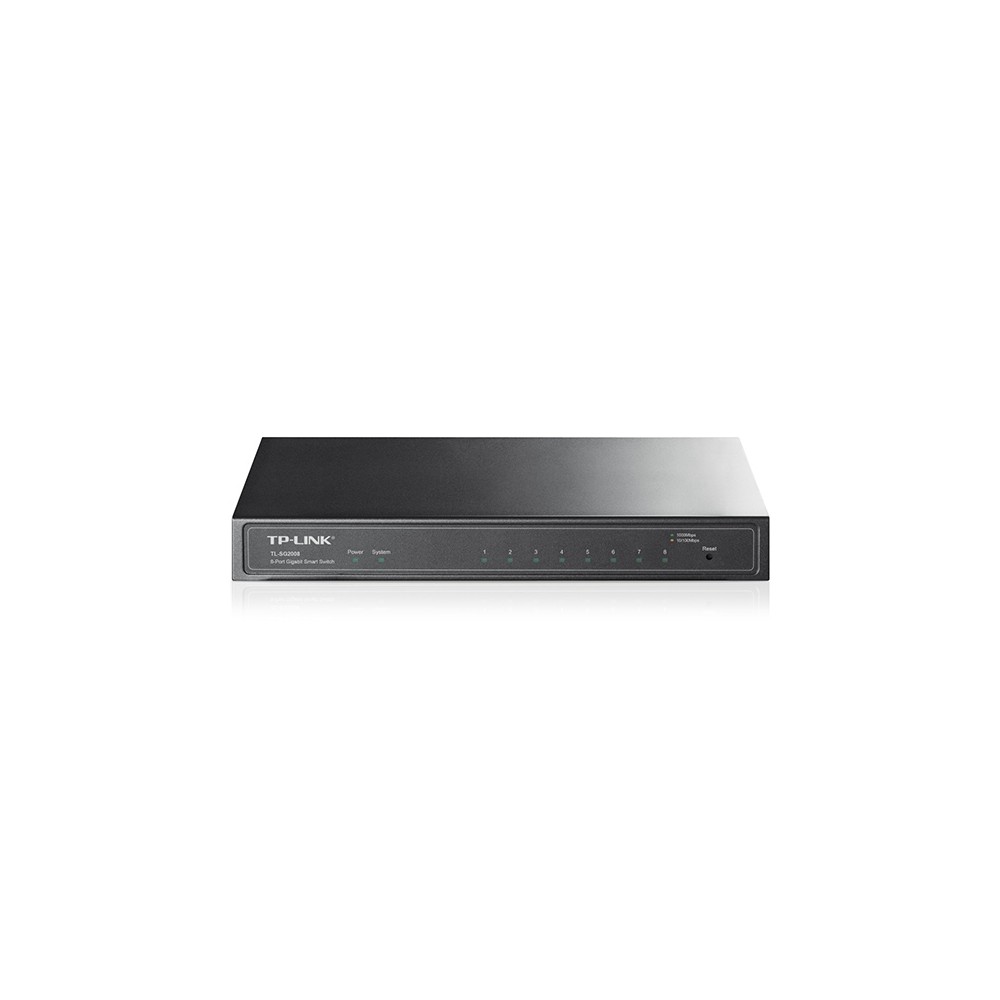 TP-Link JetStream TL-SG2008 switch Gestionado L2L2+ Gigabit Ethernet (101001000) Negro