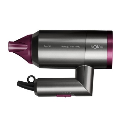 Solac Hair&Go Ionic secador 2000 W Gris, Púrpura
