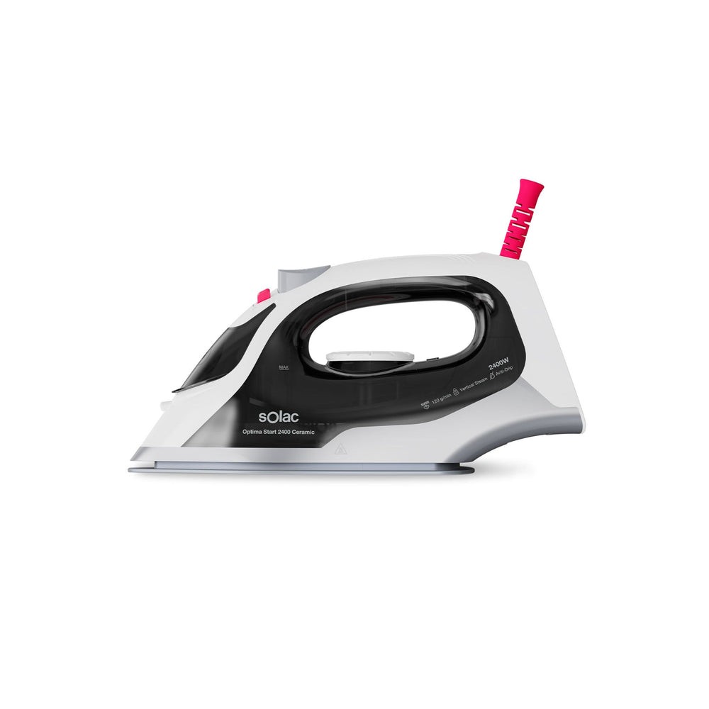 Solac PV2400 Plancha a vapor Suela de cerámica 2400 W Negro, Blanco