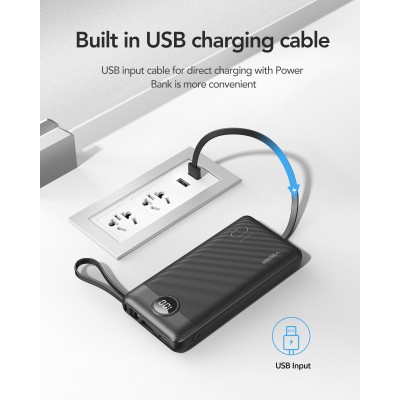 VEGER C10 VG-W1116 PowerBank 10000mAh with cables bulit-in