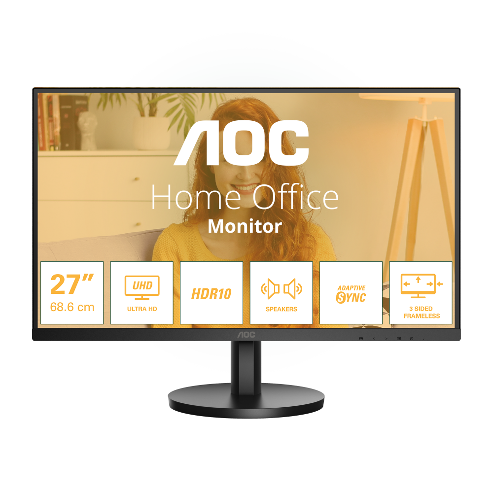 AOC B3 U27B3A pantalla para PC 68,6 cm (27") 3840 x 2160 Pixeles 4K Ultra HD LCD Negro