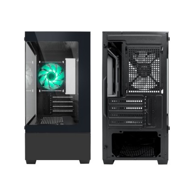 CoolBox Gaming Caja MATX GM200 Vision Lite Negra USB-C 3.2 Gen1 Sin Fte + 1 Vent. ARGB
