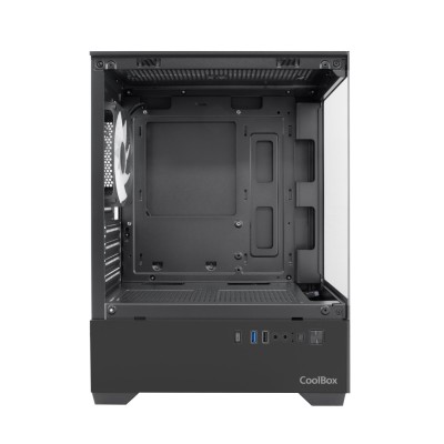 CoolBox Gaming Caja MATX GM200 Vision Lite Negra USB-C 3.2 Gen1 Sin Fte + 1 Vent. ARGB