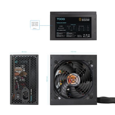 TooQ Fuente de Alimentación ATX 650W APFC 80Plus Bronze