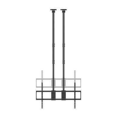 AISENS Soporte de Techo PRO Inclinable, Extensible y Nivelable para MonitorTV 120kg de 60-120, Negro