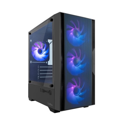CoolBox Gaming caja MATX GM220 fusion negra mesh USB-C 3.2 gen1 sin fte+ 4 vent. ARGB
