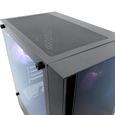CoolBox Gaming caja MATX GM220 fusion negra mesh USB-C 3.2 gen1 sin fte+ 4 vent. ARGB