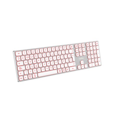CoolBox TECLADO INALAMBRICO RETROILUMINADO MOONLIGHT KEY B431 USB-C+BT5.1+RF2.4G BLANCO DE ALUMINIO