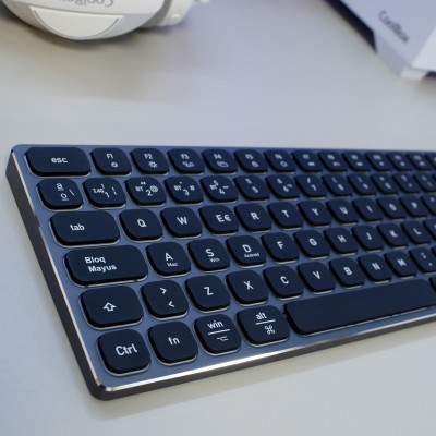 CoolBox TECLADO INALAMBRICO RETROILUMINADO MOONLIGHT KEY B431 USB-C+BT5.1+RF2.4G GRIS OSCURO DE ALUMINIO