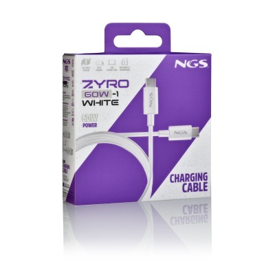 NGS ZYRO 60W-1 cable USB USB 2.0 1 m USB C Blanco