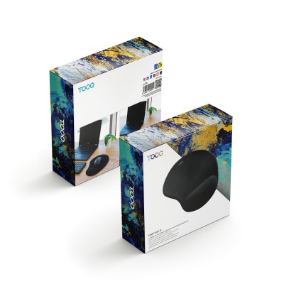 TooQ Alfombrilla para ratón ergonómica con reposamuñecas de gel, Negro