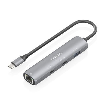 AISENS Dock USB-C A Ethernet Gigabit + Hub 2xUSB-C+1xUSB-A
