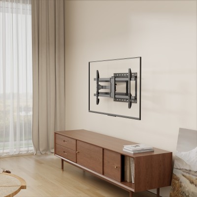 AISENS Soporte Pro Giratorio, Inclinable y Nivelable para MonitorTV 50kg de 43"-80", Negro