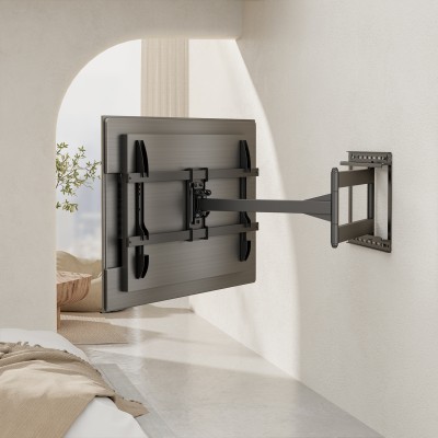 AISENS Soporte Pro Giratorio, Inclinable y Nivelable para MonitorTV 50kg de 43"-80", Negro