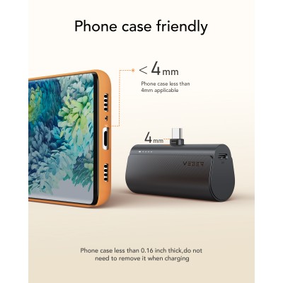 VEGER PlugOn-L VG-W0556 PowerBank 5000mah PD20W Type-C connector built-in