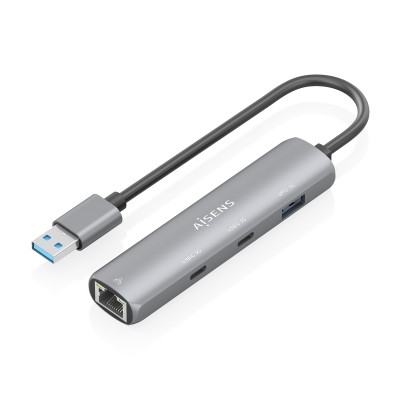 AISENS USB3.0 Dock USB-A A Ethernet Gigabit + Hub 2xUSB-C+1xUSB-A