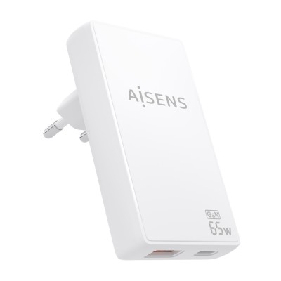 AISENS Cargador De Pared GaN Ultra Delgado 65W
