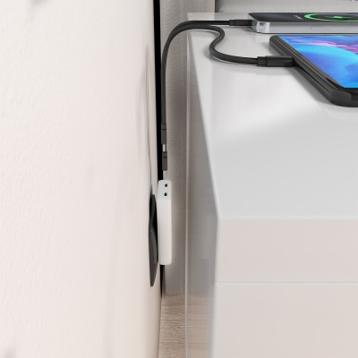AISENS Cargador De Pared GaN Ultra Delgado 65W, 2xUSB-C PD3.0 QC4.0, Blanco