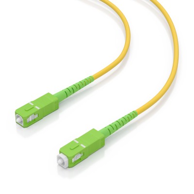 AISENS Cable Fibra Óptica Latiguillo G657A2 3.0 9125 SMF Simplex CPR DCA LSZH, SCAPC-SCAPC, Amarillo, 1.0m
