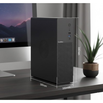 CoolBox CAJA MATX SLIM T100 USB-C 3.2 GEN1 FULL METAL SFTE + 1 VENT. 90MM