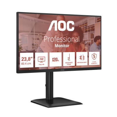 AOC 24E4U pantalla para PC 60,5 cm (23.8") 1920 x 1080 Pixeles Full HD LED Negro