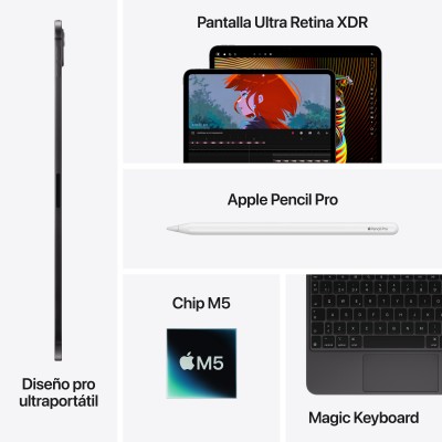 Apple iPad Pro Apple M 256 GB 27,9 cm (11") 12 GB Wi-Fi 7 (802.11be) iPadOS 26 Plata