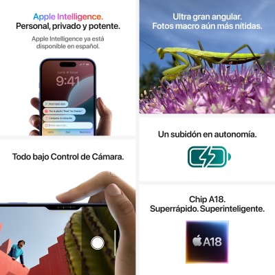 Apple iPhone 16 Plus 17 cm (6.7") SIM doble iOS 18 5G USB Tipo C 256 GB Verde azulado