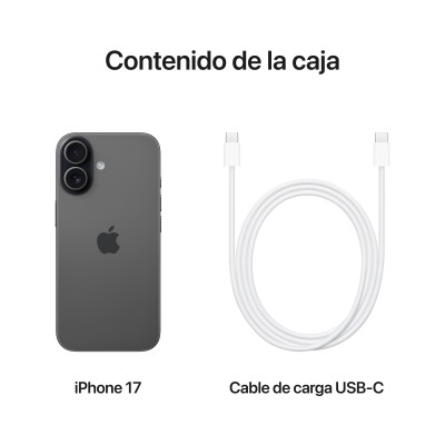 Apple iPhone 17 16 cm (6.3") SIM doble iOS 26 5G USB Tipo C 512 GB Negro