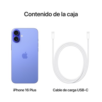 Apple iPhone 16 Plus 17 cm (6.7") SIM doble iOS 18 5G USB Tipo C 128 GB Azul