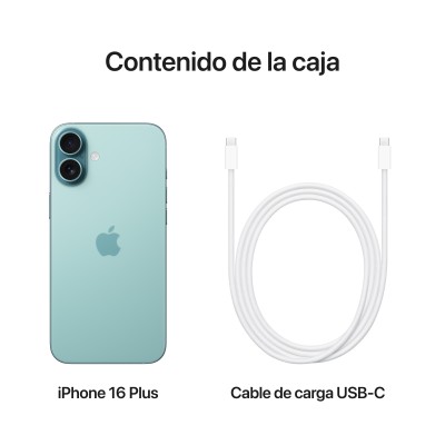 Apple iPhone 16 Plus 17 cm (6.7") SIM doble iOS 18 5G USB Tipo C 256 GB Verde azulado