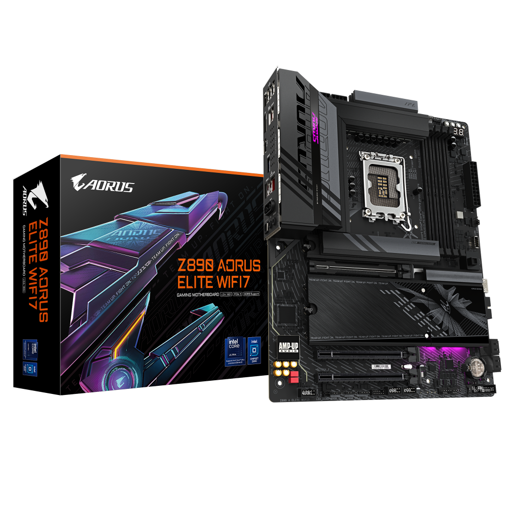 GIGABYTE Placa base Z890 AORUS ELITE WIFI7 - Compatible con CPUs Intel Core Ultra (Serie 2), VRM de 16+1+2 fases, hasta 8800MHz