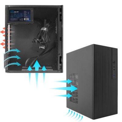 CoolBox CAJA MATX M460 USB-C 3.2 GEN1 SGCC 0.8MM SIN FTE