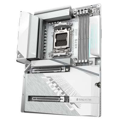 GIGABYTE X870 AORUS STEALTH ICE Placa Base – Compatible con procesadores AMD Ryzen 9000, VRM digital de 16+2+2 fases, hasta 820