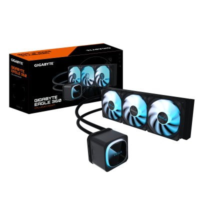 GIGABYTE EAGLE 360 Refrigeración Líquida para CPU - 3x120mm Ventiladores ARGB, pantalla LCD a color, DAISY-CHAIN, Compatible co