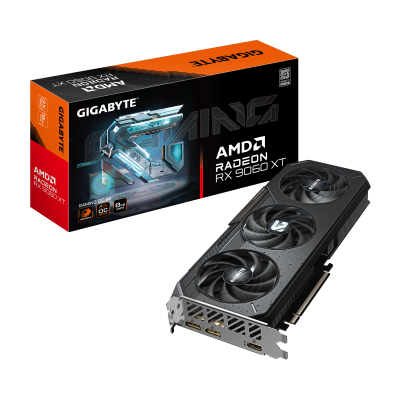 GIGABYTE Radeon RX 9060 XT GAMING OC 8G Tarjeta Gráfica - 8GB GDDR6, 128bit, PCI-E 5.0, 3320 MHz Frecuencia del núcleo, 2 x Dis