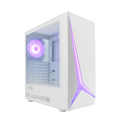 CoolBox GAMING CAJA ATX GA450 STARLIGHT WHITE ARGB USB-C 3.2 GEN1 SIN FTE + 1 VENTILADOR