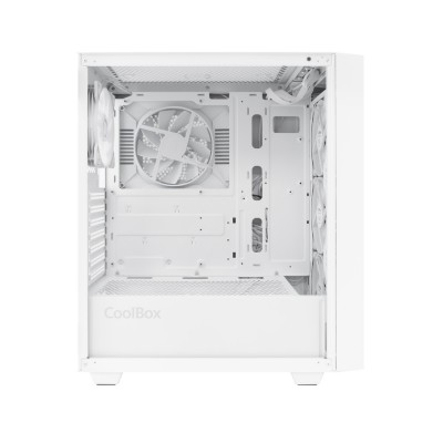 CoolBox GAMING CAJA ATX GA300 GRIDLINE ARGB WHITE USB-C 3.2 GEN1 SIN FTE + 5 VENTILADORES