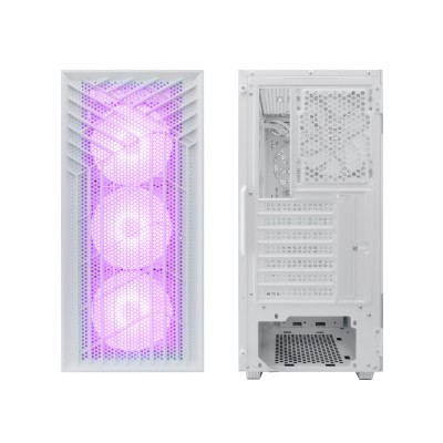 CoolBox GAMING CAJA ATX GA300 GRIDLINE ARGB WHITE USB-C 3.2 GEN1 SIN FTE + 5 VENTILADORES
