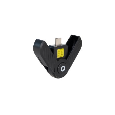 TooQ Lector Tarjetas Inteligentes, DNI Electrónico, USB-C, Negro