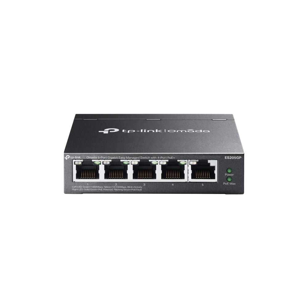 TP-Link Omada ES205G Gestionado Gigabit Ethernet (101001000) Energía sobre Ethernet (PoE) Negro