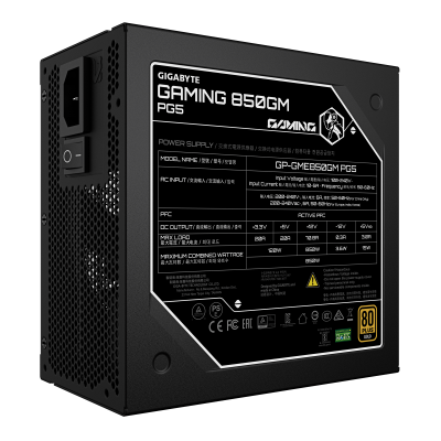 GIGABYTE GAMING 850GM PG5 Fuente de Alimentación – PCIe 5.1, 80 PLUS Gold, diseño totalmente modular, ventilador de 135 mm, com
