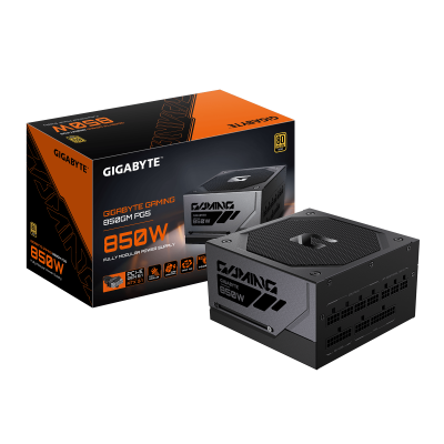 GIGABYTE GAMING 850GM PG5 Fuente de Alimentación – PCIe 5.1, 80 PLUS Gold, diseño totalmente modular, ventilador de 135 mm, com