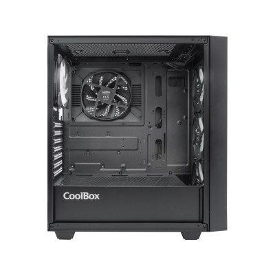 CoolBox GAMING CAJA ATX GA300 GRIDLINE ARGB BLACK USB-C 3.2 GEN1 SIN FTE + 5 VENTILADORES