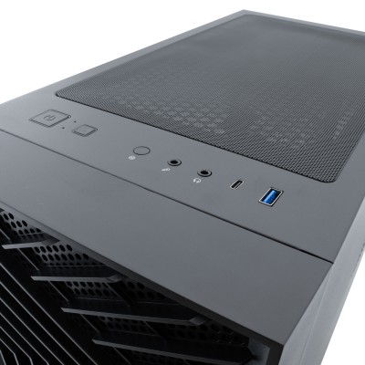 CoolBox GAMING CAJA ATX GA300 GRIDLINE ARGB BLACK USB-C 3.2 GEN1 SIN FTE + 5 VENTILADORES